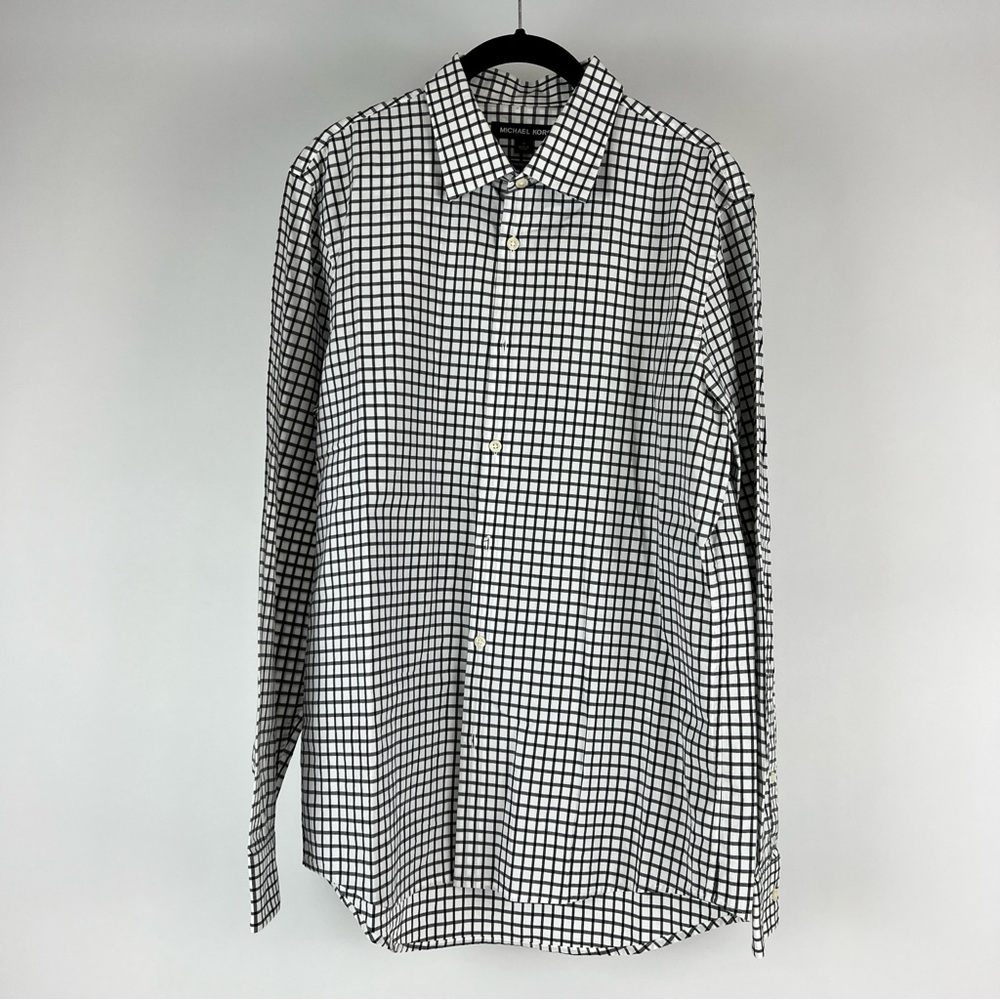 Michael Kors Black and White Casual Button Down Shirt